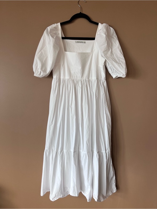 A Bronze Age Dresses & Skirts - A Bronze Age White Puff-Sleeve Maxi Dress with Square Neck